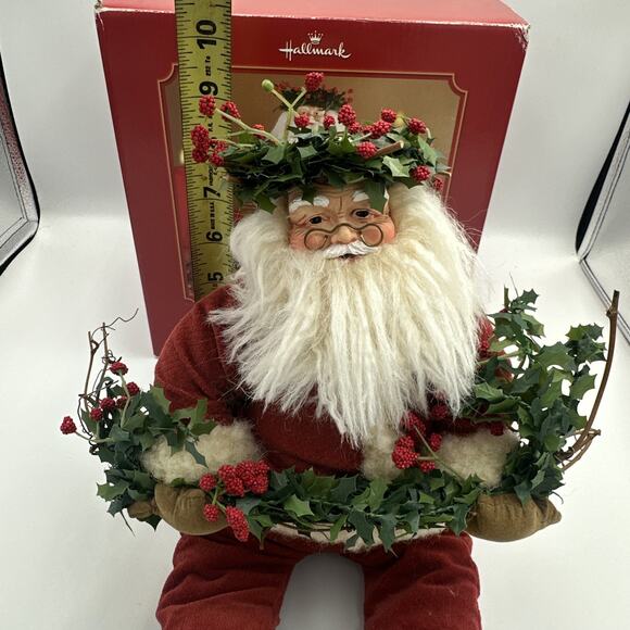 Hallmark Christmas Santa Pere Noel Plush Figure Decoration Shelf Sitter 15" - Picture 6 of 8